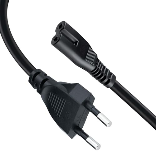 Wigearss Euro Netzkabel C7 Stromkabel 2 Polig für PS5/PS4/PS3/Xbox Serie X/Xbox Serie S/Xbox One X/Xbox One S, 1.5M