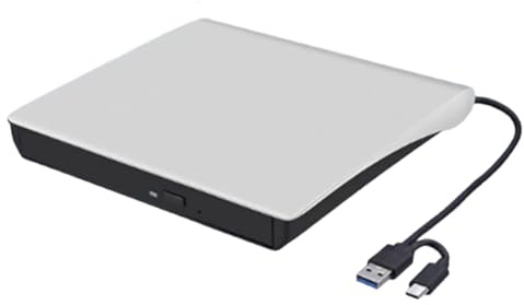 Uxsjakjsd CD DVD RW Drive Burner External USB3.0 Type-C DVD Player Reader Portable Optical Drives