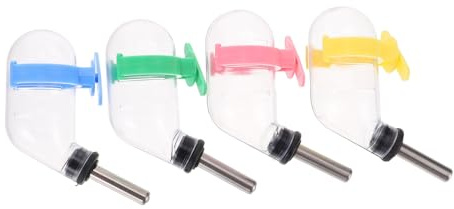 SUPVOX 4pezzi Borraccia per Criceti Mangiatoia Riutilizzabile Distributore d Acqua Trasparente Borraccia per Gabbia per Criceti Piccoli Accessori per Animali Domestici