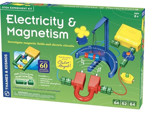 Thames & Kosmos , 620417, Electricity and Magnetism Science Kit, Electronics Kit, Investigate Magnetic Fields and Forces, Experiment with A Motor and Electromagnet, 62 Experiments, Ages 8+