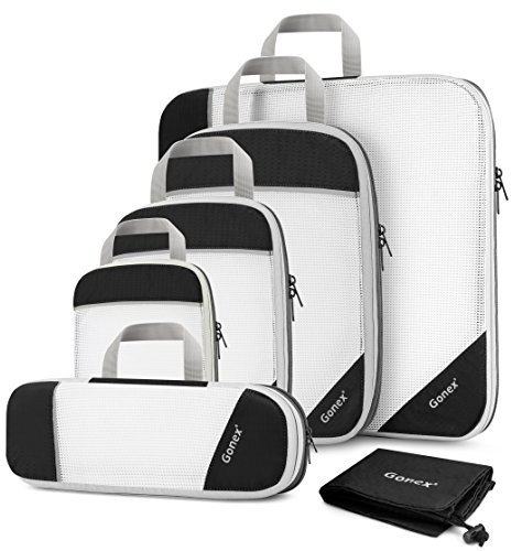Gonex Borse per bagagli robuste e resistenti Possono essere utilizzate come borse per abiti 6-pezzi Set 6, Nero