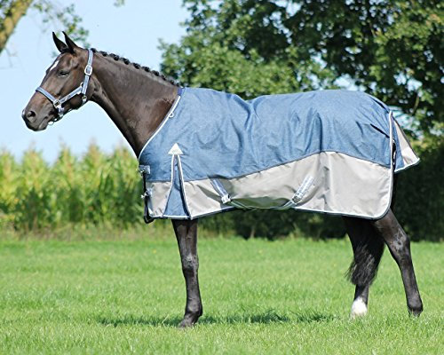 QHP Regen Decke Luxus ohne Fleecefutter, Denim, QHP17_Gr.:145 cm