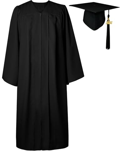 GraduatePro Graduation Gown and Cap for Adults 2026 Hat Matte Bachelor University Party Robe Set High School Women Men