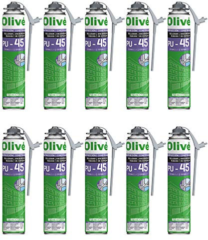 10 almohadillas expansives Poliuretano Pro 45 750 ml para pistola – Calidad profesional