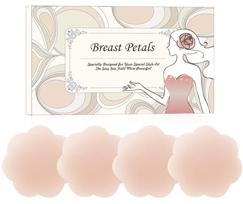 YouGa Women Silicone Pasties, Adhesive Bra Reusable 2/4 Pairs Invisible Silicone Nipple Cover