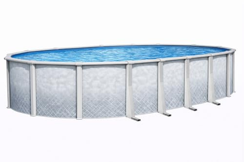 Lake Effect Pools 'Lifestyle' 15 ft x 30 ft Oval Above Ground Swimming Pool | 54 Inch Resin Protected Steel Sided Walls | Bundle Includes: 25 Gauge Overlap Liner & Widemouth Skimmer