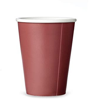 Taza de café de porcelana con acabado mate sin asa, taza de café, diseño de taza de té, color rojo 0,30 l