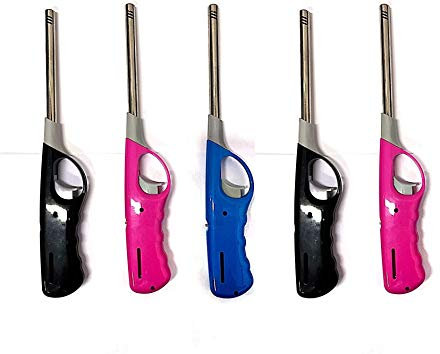 Pack of 5 Refillable Safety Gas Candle BBQ Fire Lighter Plastic 27 cm UK SELLER