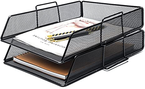 EXERZ Briefablagen 2tlg/ Papiersortierer/Schreibtisch multifunktionaler Organiser/Dateihalter für Büro, Schule, Studie, 2-In-1-Schublade, Raumwunder