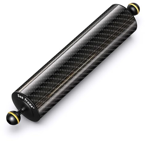 Sea frogs D60mm, 12'', Carbon Fiber Float Arm for Ultralight, Aquatic Arm, Buoyancy Provided 580g, Underwater Camera System Diving Tray Video Light/Strobe GA-8