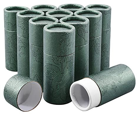 WANDIC Grüne Kraftpapierröhren, 12 Stück Runde Kraftpapierbehälter für Tee, Kaffee, Basteln, Geschenkverpackung, Nicht-Druck (10ml)