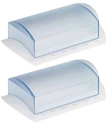 Westmark 2 beurriers de table avec échelle, plastique, blanc/translucide, 211622E3