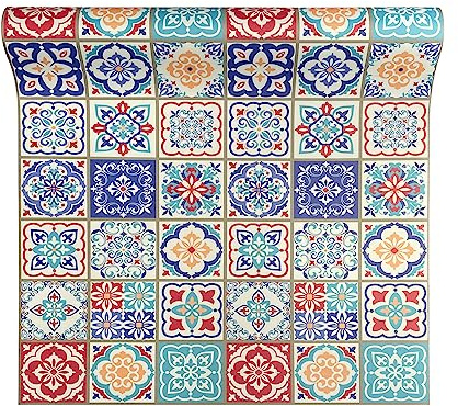 IlGruppone Tappeto Passatoia Cucina Antiscivolo Larghezza Maxi 100 Cm Antimacchia Multiuso Corridoio Soggiorno Lavabile Ingresso Camera - Mattonella - 100x100cm