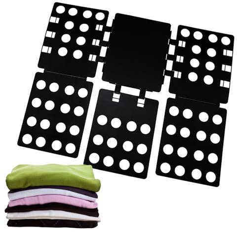 MUEEAD 1 Clothes Folding Board, Folding Board For Kids And Adults, T-Shirt Folding Board, Laundry Folding Aid, Laundry Folding Board, Clothes Folder, Good For Folding Clothes (Black)