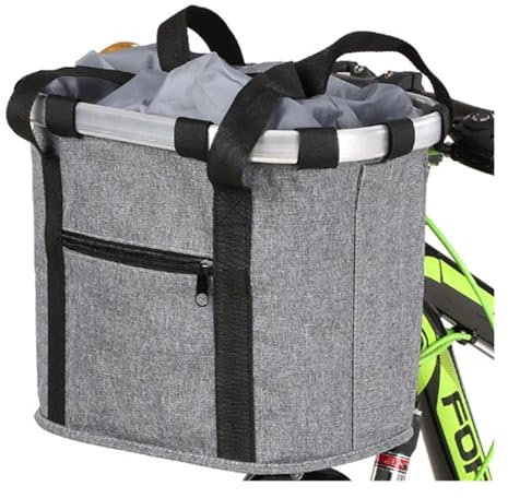 HKYBCF Fahrrad-Vorderkorb for Fahrräder, kleine Haustiere, Hunde-Tragetasche, Abnehmbarer MTB-Fahrrad-Lenkerschlauch, hängende Falte, Gepäcktasche, 5 kg Last (Color : J)