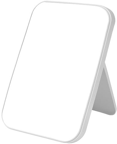 OSDUE Spiegel Super HD, Tischspiegel Faltbare, Tragbar Kosmetikspiegel, Klappbarer Reisespiegel für Tischplatte, Handheld, Zuhause und Reisenutzung(Groß-Beige)