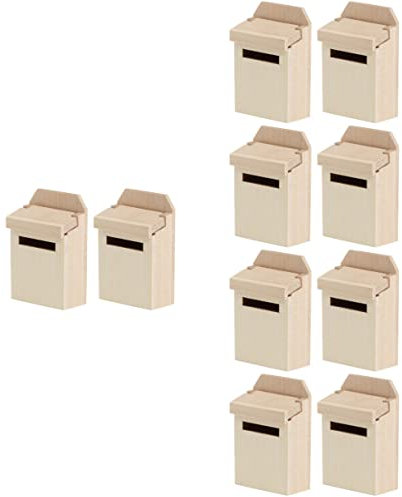 SAFIGLE 10 Stück Mini-Briefkasten Mini-Häuser Miniatur-Feenmöbel Holzspielzeug Winzige Möbel Mini- Briefkasten Miniaturzubehör Miniaturmöbel Briefkasten