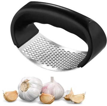 Picador Verduras, Prensa Ajos, Machacador de Ajos, Picador Ajos Huevos Patatas Frutas, Triturador Ajos Vegetales, Pela Ajos Profesional, Pelador Ajos Acero Inoxidable, Garlic Press, Utensilio Cocina