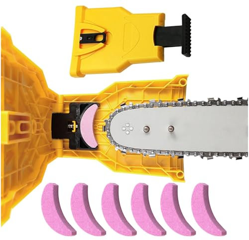 Tragbar Kettensäge Schärfgerät Schnell Kettenschärfgerät Sägekettenschärfgerät mit 6 Schleifsteinen Profi Saw Kettenschärfer