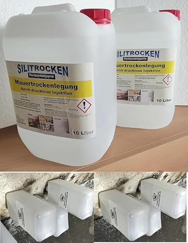 Feuchte Wände sanieren-Horizontalsperre selber machen-Silitrocken 20 Liter + 10 Trichter