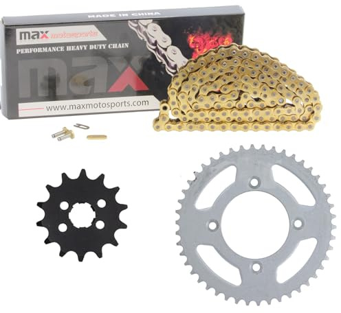 Max Motosports Drive Chain and Sprocket Kit replacement for Honda XR80R 1985-2003 / CRF80F 2004-2013 (Gold)
