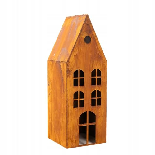 Kapaga - Rost Metall Laternen - Kerzenlaterne Indoor - Gartenlaternen | Kerzen - Laternenhaus - Teelichthaus - Latarne - Für Room Decor, Geschenke - Edelrost (Rost 1)