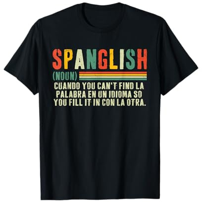 Divertido Spanglish Cool Vintage Spanglish Definición Camiseta
