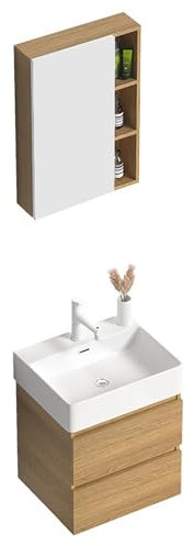 Moderno mueble de baño montado en la pared para lavabo (pequeño), elegante y ahorra espacio