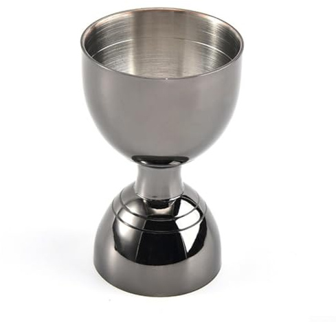 HEBEOT Cocktail Jigger, 304 Stainless Steel Wine Measuring Cup With Scale Bartender Measuring Cup Providing Accurate Measurements Of Both 1Oz And 2Oz Sizes(Black)