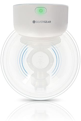 Silvergear® Sacaleches Eléctrico Manos Libres | Extractor de Leche Portátil de un Solo Lado | Extractor de Aire Eléctrico | 2 Modos y 9 Posiciones | 11/13/8 cm | Blanco, Transparente