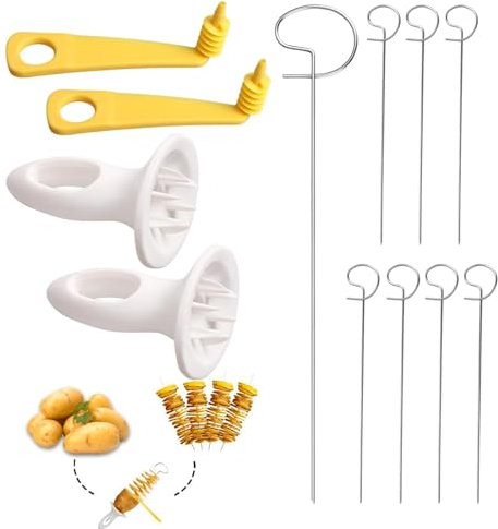 Fonyiunce Cortador en Espiral para Patatas en Espiral, Cortador de Patatas Tornado, Cortador de Patatas en Espiral, Cortador de Patatas de Acero Inoxidable, Cortador de Patatas para Patatas