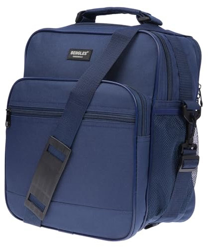 Christian Wippermann große Herren Tasche Arbeitstasche Umhängetasche Flugbegleiter Messenger Bag Blau