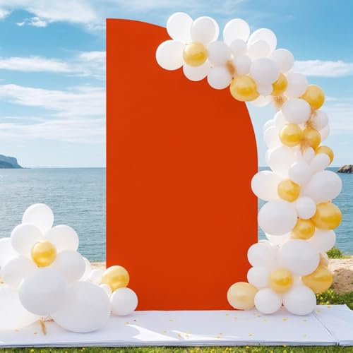 Wambere Copertura per arco di matrimonio, a mezzaluna, double face, elastica, per matrimoni, compleanni, feste, banchetti, cerimonie, colore rosso, 77 x 77 cm