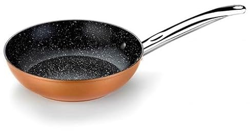 Sartén de Aluminio Forjado Ø26 cm, Revestimiento Cobre, Antiadherente, Ideal para cocinar a Fuego Lento y saltear Alimentos.