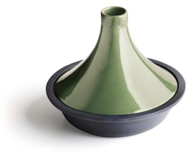 QULINART Gusseisen-Tajine mit PFOA-freiem Keramikdeckel – Geeignet für alle Herdarten, einschließlich Induktion – Backofen-, spülmaschinen- und kühlschrankfest – Grün, Ø 29 cm (2,4 l)