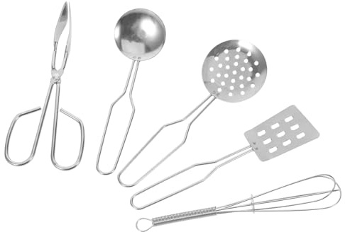 BESPORTBLE Ensemble De Mini-ustensiles Cuisine pour Garçon Et Filles, 5 Pièces, Plastique Sûr, Couleurs Vives, Jeu D'imitation, Adapté Aux Tout-Petits, Jeu Éducatif Cuisine à La Maison