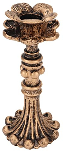 Candelador tallado vintage Bellamente tallado Pilar de bronce Candeler para cumpleaños de la boda