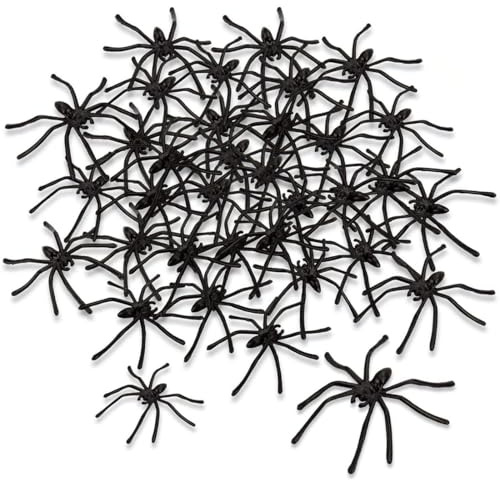OIXYEY 120 Pezzi Ragno Finto, Ragni Halloween, Decorazioni Ragnetti Plastica, Ragno Realistico Decorazione Di Halloween, Per Casa Stregata Halloween Decorazioni Per Feste A Tema Horror.
