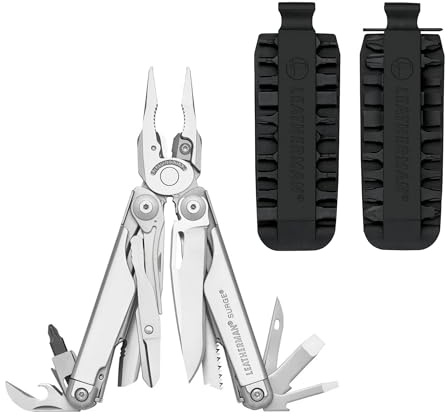 Leatherman Bundle mit Surge Multi-Tool Edelstahl und Leatherman Bit Kit 42 - Leistungsstarkes Werkzeugset Kombi-paket