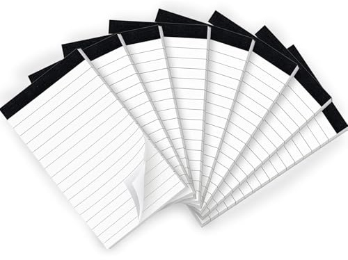 YUTJQOA 8 Stück Notizblock A7 Schreibblock Liniert Klein, 30 Blatt Pro Block Notizblöcke, 80g Mini Notizblöcke Ersatzblöcke, Block Abreißblock Notizzettel für Arbeit Studie Büro Haushalt Schule Memo