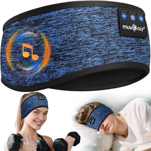 MUSICOZY Sleep Headphones Headband for Side Sleepers Bluetooth 5.4 | Comfortable Wireless Headphone With Ultra-Thin Speakers. Perfect For Sleeping, Sport, Travel & Relaxation. Great Gift Idea.