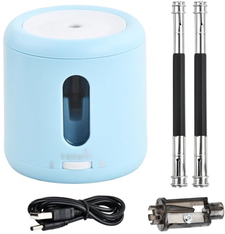 Temperamatite Elettrica con 2 Estensori per Matite a Doppia Testa, 2 Batterie AA o USB Alimentato, Arresto Automatico per Matite 6-8mm, Scuola Ufficio Casa