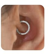 MIYUEFAN Piercing da naso da donna in acciaio inox oro argento anello nasale helix, setto trago, conch orecchini labbro piercing naso anelli zirconi gioielli 8 mm/10 mm, 10mm, Acciaio inossidabile