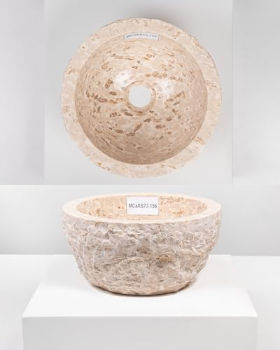 wohnfreuden 30 cm lavabo in marmo crema piccolo bagno pietra naturale lavatoio