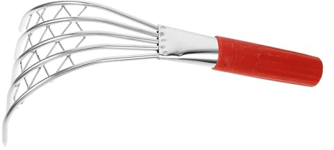 Veemoon Rastrello per Vongole Manico Antiscivolo da 30 Cm in Acciaio Inox, Strumento da Scavo Ergonomico per Raccolta Frutti di Mare e Giardinaggio, Attrezzo Manuale per Spiaggia e Prato