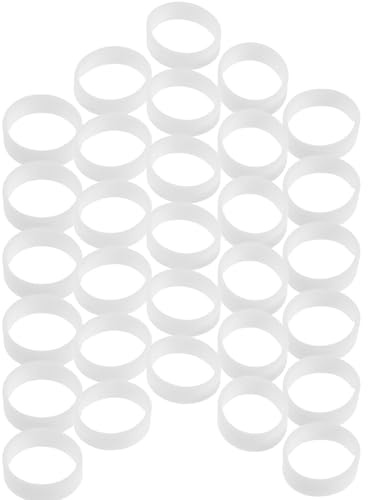 DECORNIJIA 1000pcs White Elastic Silicone Cable Ties for Wire Management, Reusable Data Cable Organizer Bands 15x5x1mm for Electronics and Power Cord Storage
