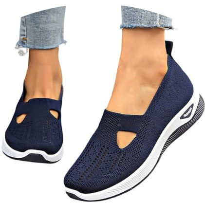 Zapatillas Ortopedicas Mujer, Zapatos Mujer, Zapatillas Ortopédicas para sin Cordones para Caminar Comodos y Ligeros Sandalias Palas Transpirables y Antideslizantes Deportivas Malla Deporte