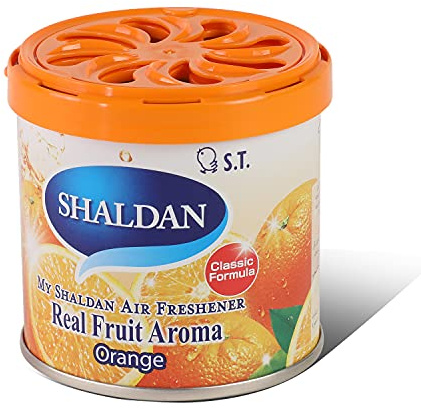Auto Dynasty My Shaldan Japanese Room/Car Limonene Gel Natural Air Freshener Cans, Orange Scent, 80g