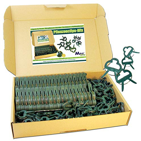 Pflanzenclips 100 Stück stabile Clips Pflanzenklammern (Mixed - klein & groß)