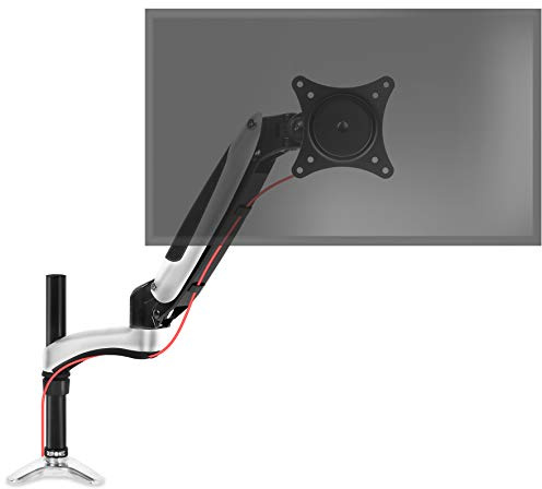 Duronic DM651X2 Support d’écran de PC avec Pince pour Bureau Hauteur Ajustable Rotatif Inclinable Pivotable Compatibilité avec moniteurs VESA 75 100 Passes câbles Inclus 1 Extension